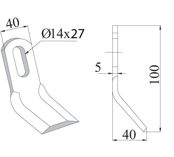 Kramp - CK5210 - Gebogenes Schlegelblatt 40x100 Rousseau