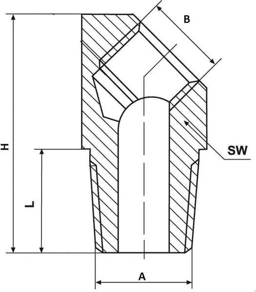 Kramp - CLEW45MK8125M10 - Bogen Außengewinde/Innengewinde 45°