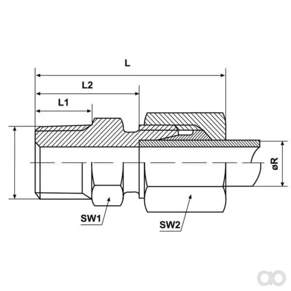 Kramp - CLGEV4LL60M6K - Männliches Stiftschraubkupplung 4LL M6K 60°