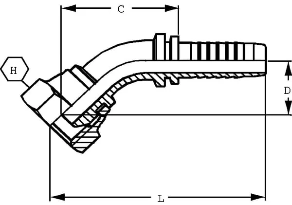 Kramp - CLPGSO41445 - Schrumpfverbinder M14 6S 45°