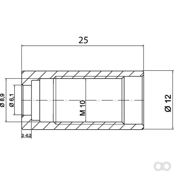 Kramp - CLPH04 - Huelse Diameter 12x25mm DN10.5 Stahl / Verzinkt / Weiss Passiviert Kramp