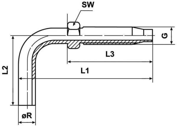 Kramp - CLRS0490S - DN04 90S Schraubrohrduesen