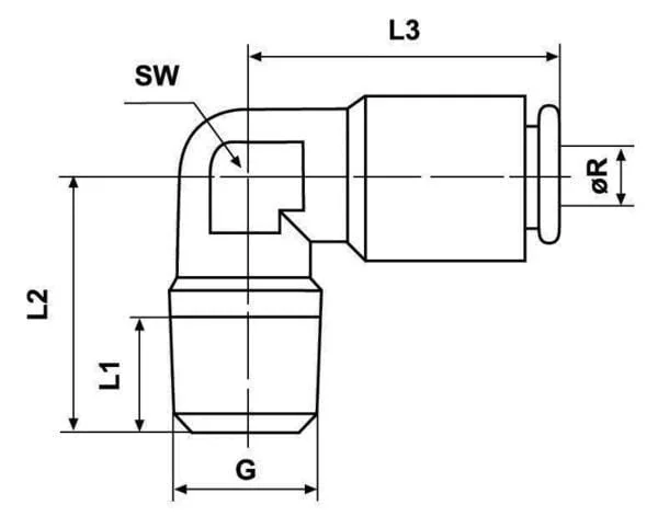 Kramp - CLWS4MK81 - Steckkupplung Diameter 4 mm 90° Maennliches Gewinde M8x1 Kramp