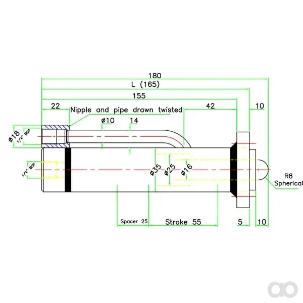 Kramp - D162555CW0L - Zylinder Schnellwechsel CW0 Lang