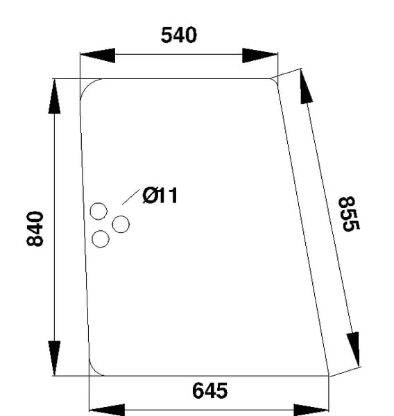 Kramp - D8504 - Seitenscheibe LH/RH getoent