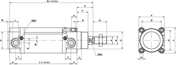 Kramp - DN40700CMG2 - Standardzylinder