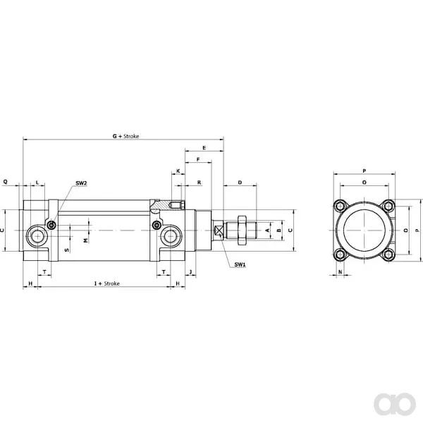 Kramp - DN50100CMG2 - Standardzylinder