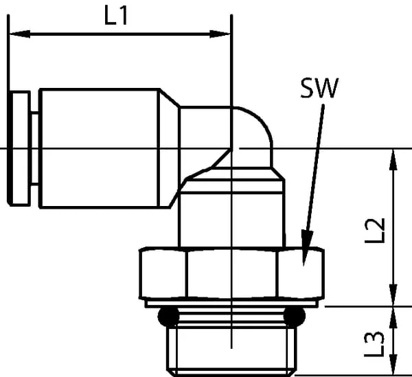 Kramp - ECS414P - Eckanschluss Steckfitting 4x1/4"