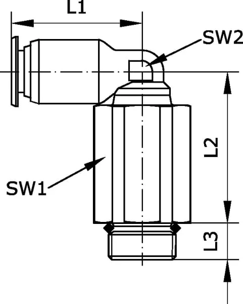 Kramp - ECSSL418B - Winkel-Einsteckfitting 4x1/8"