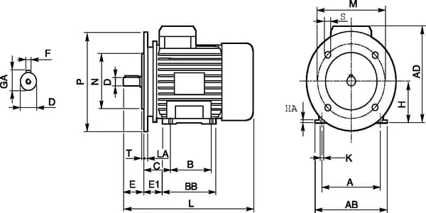 Kramp - EM80A4B3B51A0IE2A - Elektromotor 0,55 kW