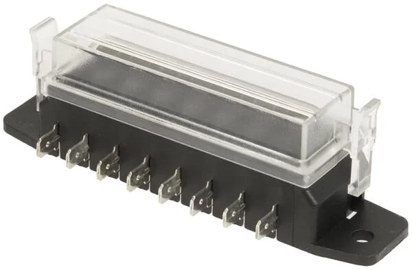 Kramp - FB10006KR - Sicherungskasten 8-Poliger Flachsteckeranschluss, Max. 32V 15A (ATO/ATC), 16x6,3 mm