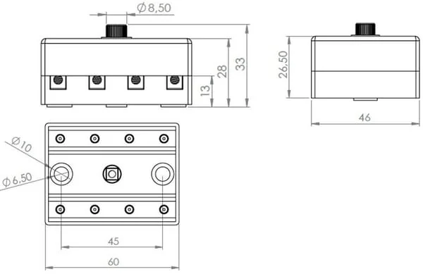 Kramp - FB10007KR - Sicherungskasten Keramik 4-fach, 12/24V, Schraubklemmen