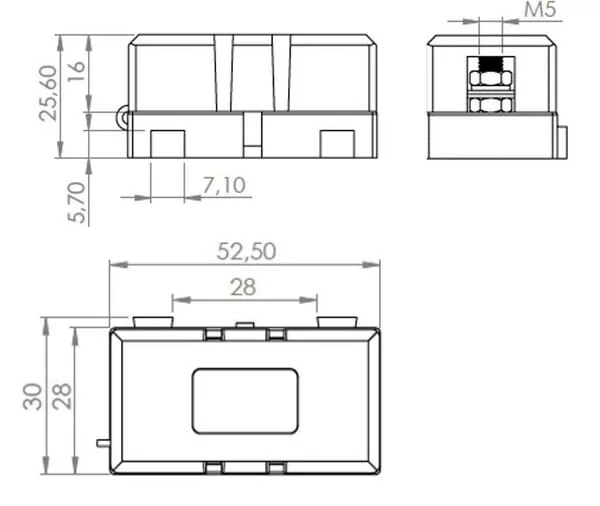 Kramp - FB10010KR - Midi-Sicherungshalter, Max. 32V 100A
