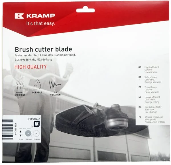 Kramp - FGP514269 - Freischneidermesser 4-Zahn, Länge 255, Diameter 25,4, 2mm