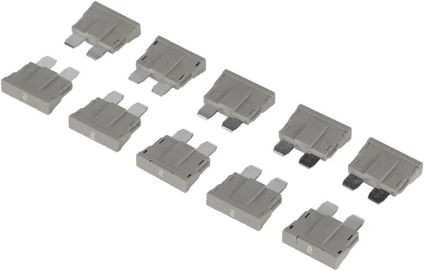 Kramp - FS1802PKR - Sicherung Standard-Flachstecker 80V 2A Grau Packung 10x Kramp