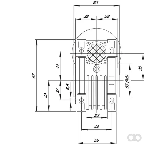 Kramp - GMR0302563B14 - Schneckengetriebe I = 25