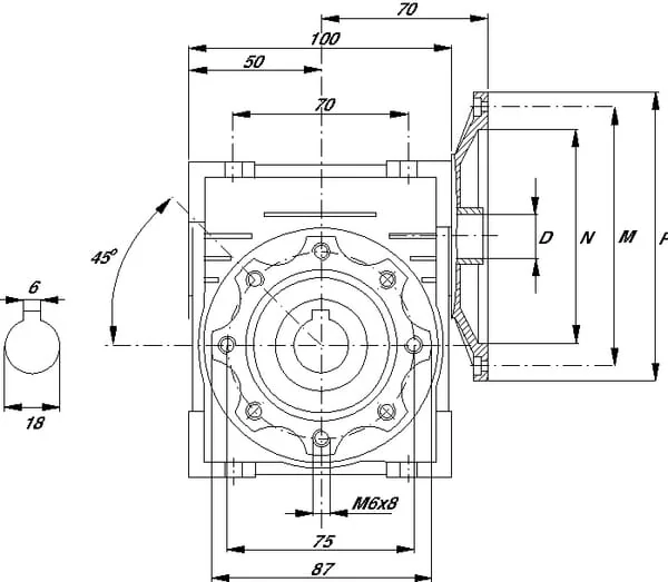 Kramp - GMR0403071B14 - Schneckengetriebe Uebersetzung I = 30