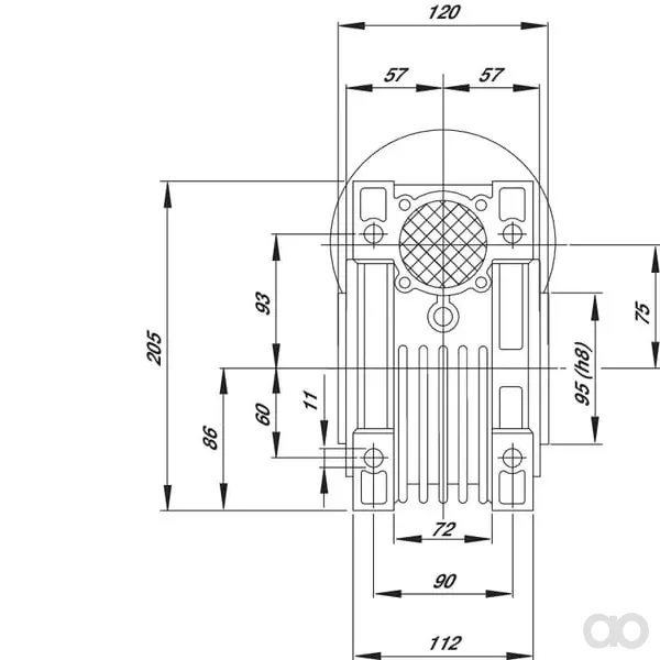 Kramp - GMR0751090B14 - Schneckengetriebe Uebersetzung i = 10