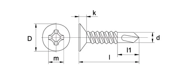 Kramp - GPSB3525P1000 - Gipskartonschraube 3,5x25mm PH2 Senkkopf, DIN 18182 Kramp