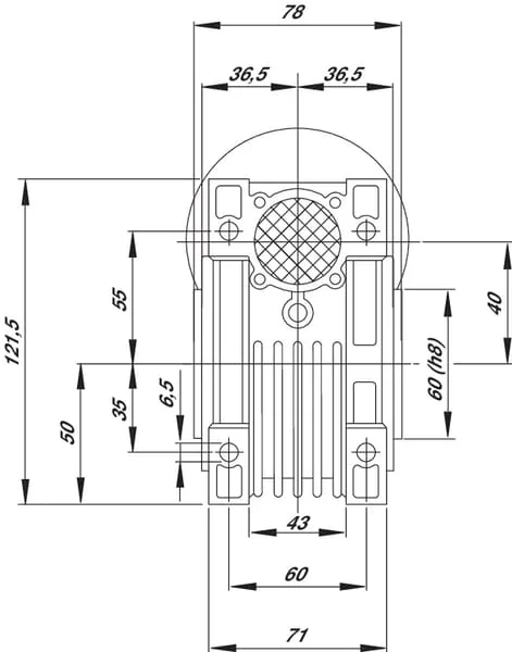 Kramp - GR04025 - Schneckengetriebe Uebersetzung I = 25