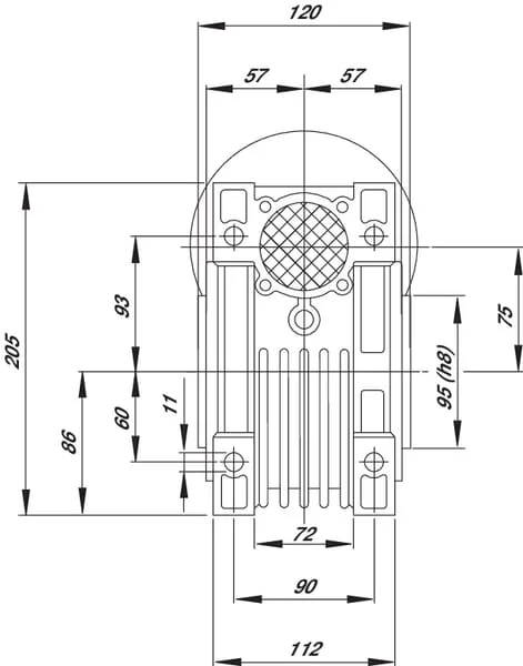 Kramp - GR07520 - Schneckengetriebe Uebersetzung I = 20