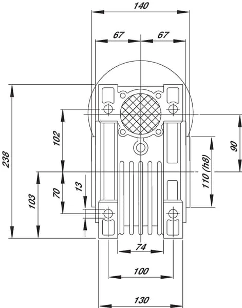 Kramp - GR09080 - Schneckengetriebe I = 80