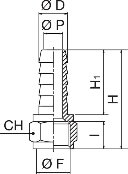 Kramp - HCFP618 - Schlauchfitting 6 mm x 1/8"