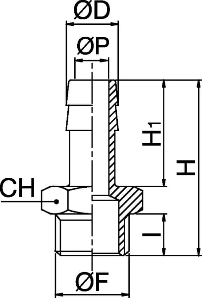 Kramp - HCMP638 - Schlauchanschluss 6 mm x 3/8"