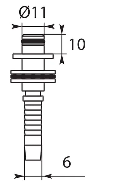 Kramp - HD31694RVS - Press In Nipple und Lager komplett Stainless Steel, DN06 Diameter 11mm