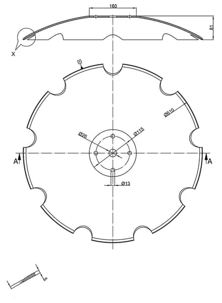 Kramp - HD6104115 - Scheibe 610x5, Gezahnt
