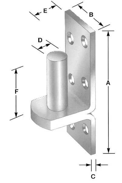 Kramp - HS810145 - Tor-Scharnierhaken 16mm Platte 30mm