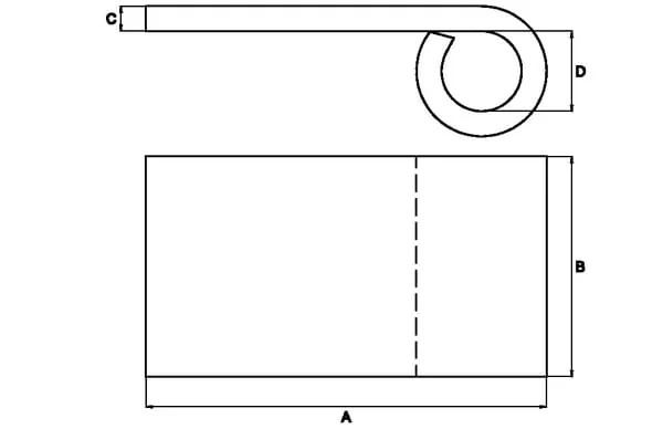 Kramp - HS841008 - Aufschweisscharnier 16x75 mm