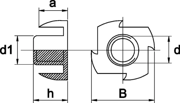 Kramp - INSM48 - Einschlagmutter M4x8 Verzinkt