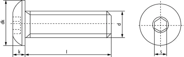 Kramp - ISO738048109 - Flachrund-Sechskantschraube M4x8 10.9 ZP