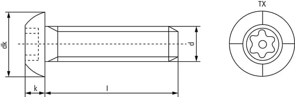 Kramp - ISO7380TP840RVSB - Inbusschraube Mit Linsenkopf M8x40 Torx Bolzen Edelstahl-A2