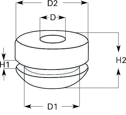 Kramp - KB2304 - Kabeldurchfuehrung, 4x7,5x1mm Geschlossen