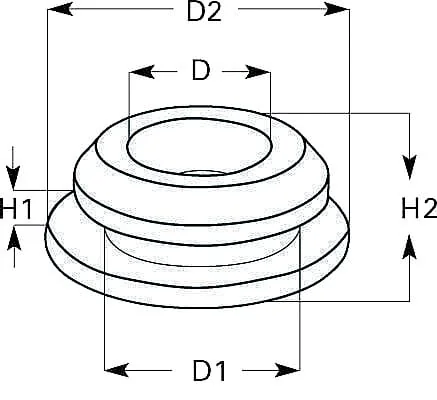 Kramp - KB2306 - Kabeldurchfuehrung, 7x10x1,3mm Geschlossen