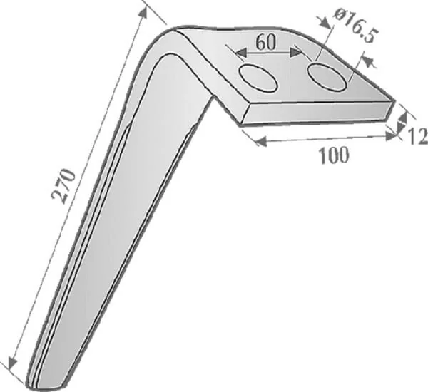Kramp - KE0403 - Kreiseleggemesser Links/Rechts, Laenge 270 mm, Geeignet fuer Feraboli, Kramp