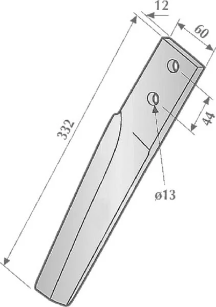 Kramp - KE0901 - Kraftgrubberzinken RH, Laenge 332mm, geeignet fuer Maschio,
