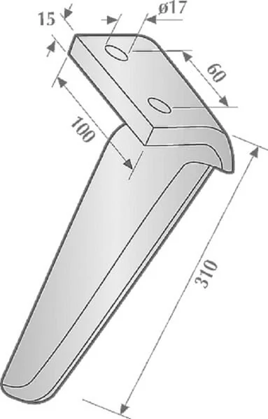 Kramp - KE0915 - Kraftgrubberzinken LH, Laenge 300mm, geeignet fuer Maschio,