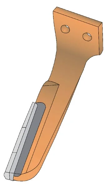 Kramp - KE1302C3 - Kreiseleggenzinke 3x Hartmetallplatte Rechts, Laenge 280 mm, Geeignet fuer Rabe