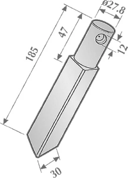 Kramp - KE1405 - Messer fuer Kreiselegge Links/Rechts, Laenge 185 mm, Geeignet fuer Rau