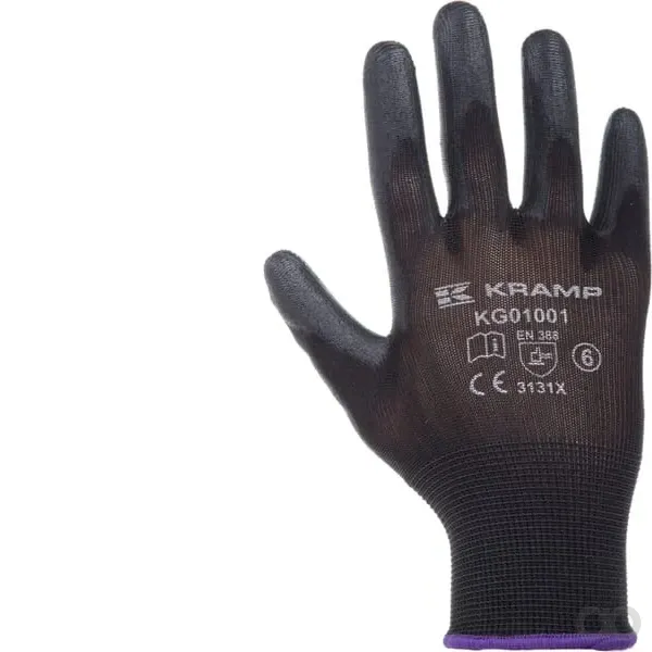 Kramp - KG0100111 - Arbeitshandschuhe 1.001 11/2XL, 3 Paar, Schwarz, Protect By Kramp