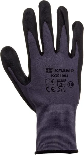 Kramp - KG0100408 - Arbeitshandschuhe Graue Nylonhandschuhe 23,5 Cm Lang Groesse 8/M Protect By Kramp