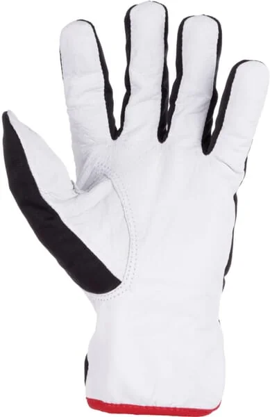 Kramp - KG0101506 - Arbeitshandschuhe aus Schwarz-Weissem Leder/Polyester Groesse 6/XS Protect by Kramp