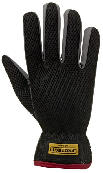 Kramp - KG0101607 - Schwarz-Graue Arbeitshandschuhe aus Mikrofasern/Polyester Groesse 7/S Protect by Kramp