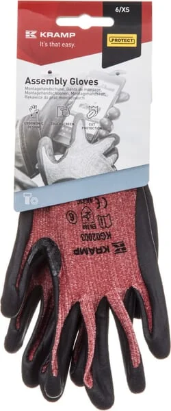 Kramp - KG0200310 - Arbeitshandschuhe Rot Halbgepolstert 25,5 cm Lang, Groesse 10/XL Protect by Kramp