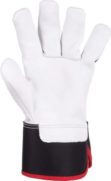 Kramp - KG0300509 - Arbeitshandschuhe aus Schwarz-Weissem Leder/Baumwolle Groesse 9/L Protect by Kramp