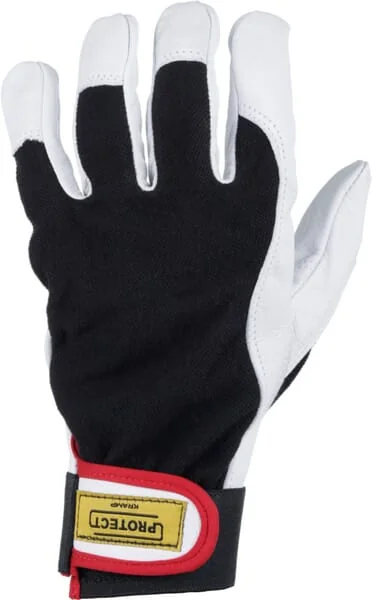 Kramp - KG0300610 - Arbeitshandschuhe Schwarz-Weiss Leder/Baumwolle Groesse 10/XL Protect
