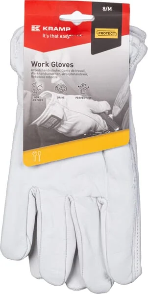 Kramp - KG0301007 - Arbeitshandschuhe Aus Schwarz-Weißem Leder/Spandex Größe 7/S